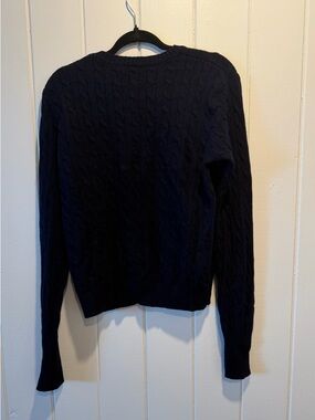 Brandy Melville Navy Cable Knit Crewneck Sweater